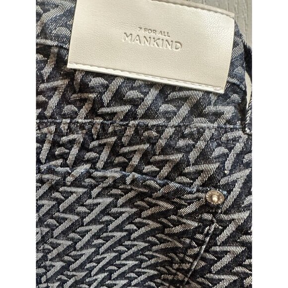 Seven 7 For All Mankind Logo Trucker Bootcut Jaquard Jeans Sz 24 NEW Low Rise - Picture 5 of 6